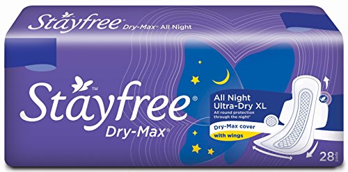 Stayfree Dry Max All Night Ultra Dry Napkins - 28 Pads (Extra Large)