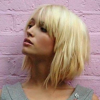 Gzhuang Stylish Bob Straight Blonde Capless Cap Human Hair Wig With Side Bangs For Women 2017 , medium auburn