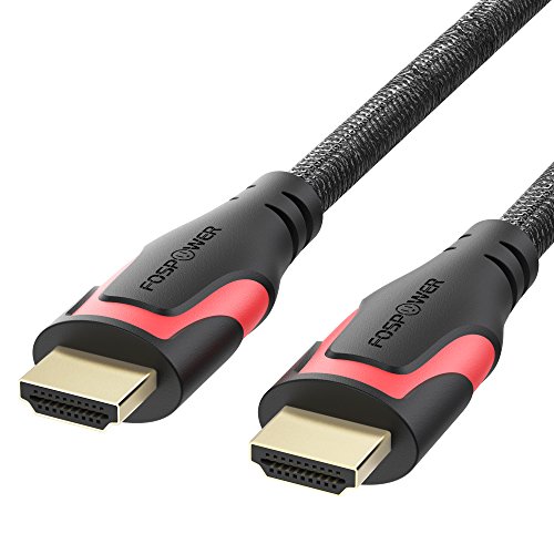 HDMI Kabel 1,8M/6ft, FosPower Nylon Geflochtenes Hochgeschwindigkeits-HDMI-Kabel [UHD 4K | 3D | Ethernet | Audio Rückkehr – Trifft den Neuesten Standard] Vergoldet für HDTV, Blu Ray Player, PC, Spielkonsolen (Schwarz / Rot) - 7