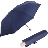 Knirps Horizon Manual Folding Umbrella in Recycled RPET, Lightweight | Travel Umbrella Dark Blue - Canopy 97 cm in rPET, Ligh