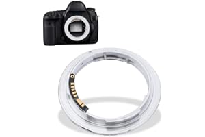 Bindpo OM-EOS Lens Adapter Ring, Alloy Manual Focus Lens Converter with Electric Contact and AV Mode for Olympus OM Mount Lens to for Canon EOS EF Camera