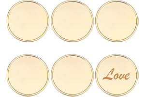 BENECREAT 6 pezzo di Moneta Sfida Vuota, Monete In Lega di Zinco per Incisione, Diametro 40mm Dorato con Scatola di Protezione In Plastica per Artigianato Fai Da Te, Incisione di Monete Commemorative