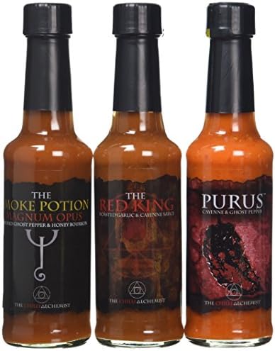 The Chilli Alchemist The Red King   Purus   Magnum Opus chilli sauce box set