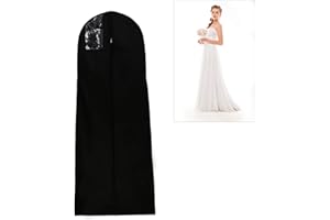 Afufu Housse de Robe de Mariée 180 cm Respirant Housse à Vêtements Plus Long pour Costumes Manteaux Vestes Pantalons (Noir)