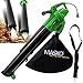 Produktbild MASKO® Laubsauger 3 in 1 Elektro Laubbläser 3000W mit Schultergurt und Rollen Fangsack 45L Gebläse Häcksler Gartensauger Gartenbläser Blasgerät Farbe Grün