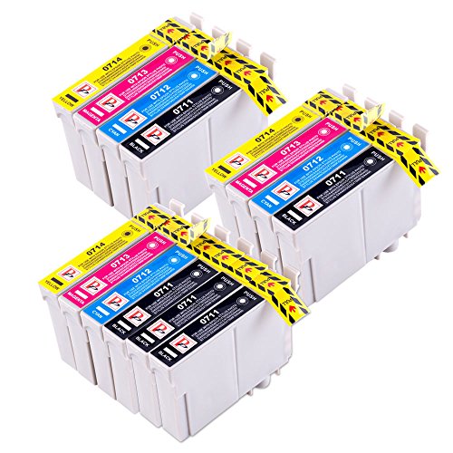PerfectPrint - 14 compatibles cartuchos de tinta T0715 Para Impresora EPSON STYLUS S20 SX100 SX105 SX110 SX115 SX200 SX205 SX210 SX215 SX218 SX400 SX405 SX410 SX415 SX515W SX600FW SX610FW BX300F S21 SX110 SX115 SX215 SX410 SX415 SX515W SX209 SX405 WiFi D78 D92 D120 DX4000 DX4050 DX4400 DX4