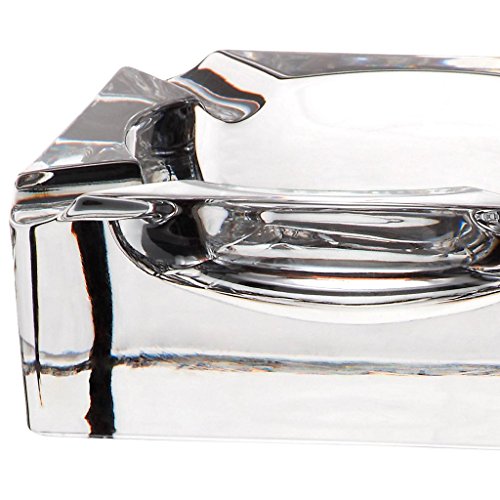 Aschenbecher, Ascher aus Bleikristall, Zigarre Zigarette „CASABLANCA“ 11 x 11 cm, transparent, Blei Glas, moderner Style (GERMAN CRYSTAL powered by CRISTALICA) - 2