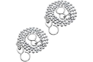 TIFANSO 2PCS Bath Plug Chain For Bathroom Sink Plug Chain Replacement With S Shaped Hook 450mm (18inch) - Stainless Steel Bath Chain Ball