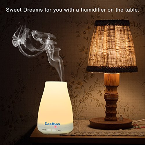 Leelbox Luftbefeuchter Aroma Diffuser Raumbefeuchter Duftzerstäuber Duftöldiffusoren 100ml Ätherisches Öl Diffuser mit 7 Farbwechsel Geeignet für Yoga Salon Spa Wohn-, Schlaf-, Bade- oder Kinderzimmer Hotel - 6