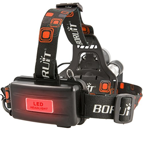 Kopf-Lampe mit superhellen weißen LED Lampen und 4 Leuchtfunktionen Wiederaufladbare Stirn-Lampe - 2