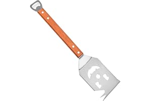 BBQ Spatula - ShiningUU Stainless Steel 7 in 1 Multifunction BBQ Tool | Barbecue Tools with Wooden Handle | Best BBQ Gifts for Men