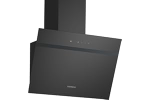 Siemens LC65KDK60 Wandesse iQ100, Dunstabzugshaube zur Wandmontage, 60 cm breit, Intensivstufe, LED-Beleuchtung, touchControl, Metallfettfilter, Schwarz