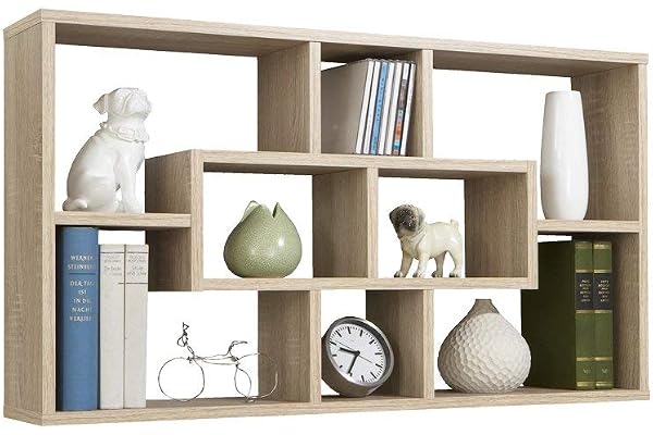 FMD Möbel 289-001_ei Lasse Etagère Murale avec 8 Compartiments Chêne, 85 x 16 x 47.5 cm