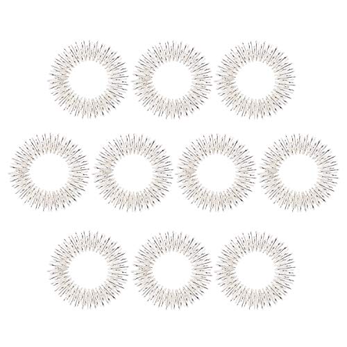 moinkerin 10 morceaux Acupressure anneaux de massage des mains, Bague en métal de médecine Pour Massage des doigts ou Massage des orteil