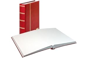 LINDNER Das Original Classeur Elegant pour Timbres avec 60 Pages Blanches, 230 x 305 mm, Rouge