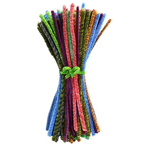 Pfeifenputzer meliert 100 Stück ✓ Basteldraht ca. 50cm / 500mm lang ✓ Biegeplüsch ca. 14mm dick ✓Pfeifenreiniger-Set beinhaltet wunderschöne bunte Farben ✓ melierter Chenilledraht hervorragend für kreative Bastelzwecke geeignet ✓ bunte Pfeifenputzer zu hübschen Figuren basteln / formen | trendmarkt24 – 22714 - 3