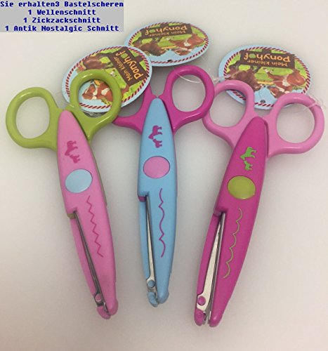Bastel Schere Motivschere 3 er Set Desin Spiegelburg Pony 3 Schnittmuster - 4