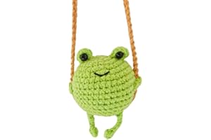 LESEOGYE Frog Car Accessories, Hanging Frog Car Decor, Handmade Rear View Mirror Pendant, Passed Driving Test Gifts