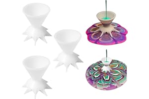 Yusat 3 Stück geteilte Becher zum Ausgießen, DIY Malerei Farbe Gießen Tasse Trichter Mini 7-Bein Trichter Split Cup Malzubehör Flüssigkeit Kunst Zeichnen Zubehör