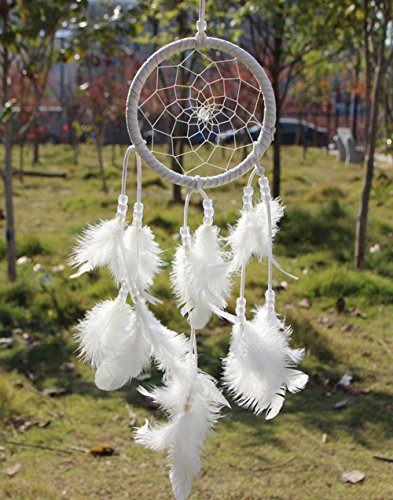 Preisvergleich Produktbild Generic Amazing Fabulous Modische Handwerk handgefertigt Dream Catcher Circular Net mit Weiche Federn Wand hängende Dekoration Dekorationen Exquisite Ornament für Zuhause und Auto 1 Stück weiß