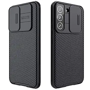 Galaxy S22 Plus Case with Camera Cover,S22 + Slim Fit Thin Polycarbonate Protective Shockproof Cover with Slide Camera Cover, Upgraded Case for Samsung Galaxy S22 + / Plus (Black)