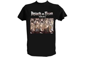 DESCONOCIDO Camiseta Ataque a Los Titanes Hombre Niño Negra Attack on Titan Eren Jaeger Anime Manga