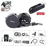 Bafang Kit vélo de Conversion de vélo BBS02B 48V 750W Mid-Engine de vélo ou mi-Moteur avec 48V 11.6/17.5Ah Hailong Batterie/Porte-Bagages Batterie