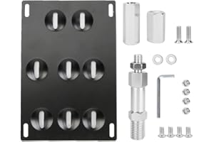 Hlyjoon Crochet de remorquage Plaque d'immatriculation Support de Montage Pare-Chocs Avant de Voiture Trou de remorquage Relocalisation 8 Trous Support de Support réglable Aucun foretcar Rear License