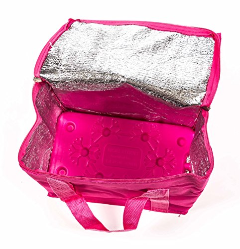Preisvergleich Produktbild Kühltasche mit Kühlakku, Griffbänder, Volumen 7 Liter, faltbar, handlich, lieferbar in den Farben Pink, Blau oder Grün (Pink)