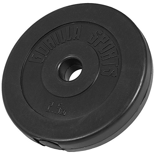 Gorilla Sports Kurzhantel-Set 30Kg (2x verchromte Hantelstange 43cm ,4×1,25 und 8×2,5Kg Hantelscheibe Kunststoff) - 7