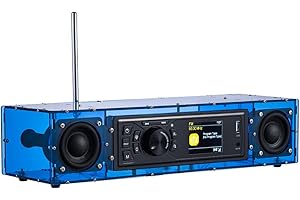 AOVOTO ALK103-TFT FM/DAB Radio Do It Yourself (fai da te) Kit con alloggiamento in acrilico, set DAB+/FM fai da te con modalità sveglia e display TFT e scatola audio stereo (blu)