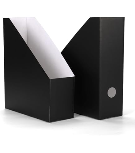 Porte-revues En Carton Havane | 25x35x8 Cm | Dos 8 Cm Avec étiquette | Style Bureau Ou Salon