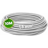 WEBMATEL Flexible Electrical Cable 1.5 mm&sup2; | Roll of 10 Metres | Halogen-Free Unipolar Cable H07Z1-K | Grey | Section 1.5 mm&sup2;