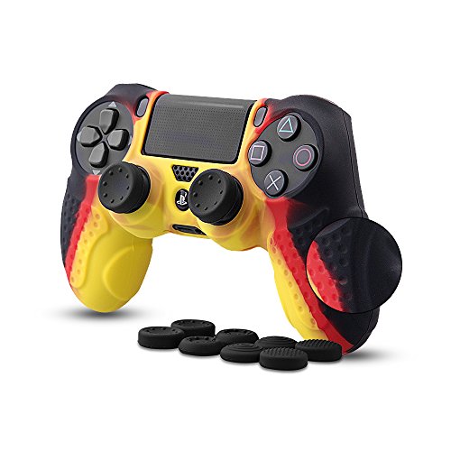 CHIN FAI PS4 Controlador Piel Cubierta de la Caja con 8 agarres de Pulgar, Antideslizante Piel de Silicona Protector de Tapa Caso de la Cubierta para Sony PS4 / Slim/Pro Controlador