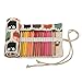 Très Chic Mailanda Stiftrolle 48 Löcher Rollentasche für Buntstift aus Canvas für Reisen / Schule / Büro / Kunst (One Size, Eule 30)