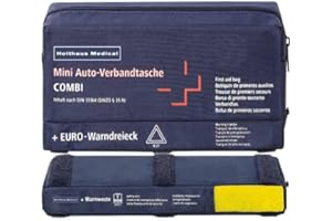 GREENOAK Holthaus Mini 3in1 KFZ Auto Verbandtasche + Warndreieck + Warnweste Din 13164 von MBS-FIRE®