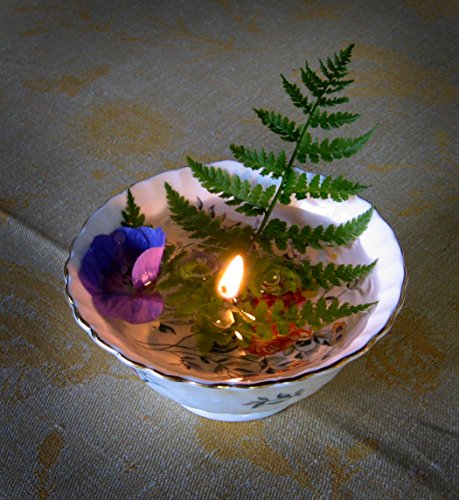 Schwimmlichter – Original Öl-Flämmchen (5 Stück + 1 m Docht + Farbset in einem Geschenkkarton) - 2