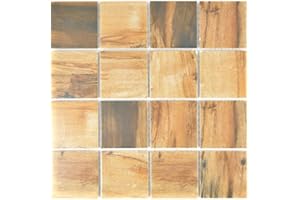 CONWIRE Mozaika płytki ceramiczne, brązowe, o wyglądzie drewna, ciemna, do podłóg i łazienki, WC, prysznica, kuchni, kafelki, okładzina wanny, mata mozaikowa, płyta mozaikowa