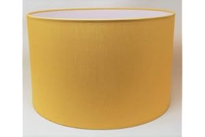 ARG LIGHTING Zylinder Lampenschirm Baumwolle Stoff handgefertigt für Deckenleuchte, Tischleuchte, Stehlampe (Ocker, 40 cm Durchmesser 30 cm Höhe)