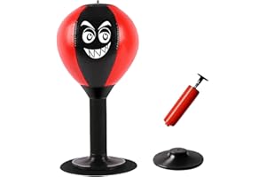 BAOPINLADY Rage Bag, Desktop Punching Bag, Suction Punch Bag, Desktop Heavy Duty Punch Ball For Rage Relief,Boxing Training Ball, Mood Relief Boxing Punch Ball For Wall, Tile, Table (red)