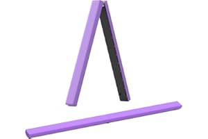 Erreyht Poutre d'équilibre en Cuir - Barre de Gymnastique Violette - 2,1 m - en Faux Daim - Équipement de Gymnastique Pliable pour Anniversaire, Gym, entraînement à la Maison, Sport