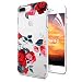 Produktbild OKZone iPhone 8 Plus/iPhone 7 Plus Hülle [mit HD-Schutzfolie], [Blumen Series] Transparent Silikon Muster Hülle TPU Blühende Blumen Design Schutzhülle für Apple iPhone 8 Plus/iPhone 7 Plus (Rot)
