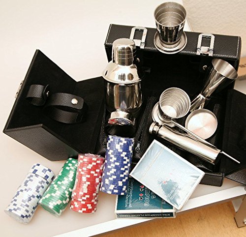 Preisvergleich Produktbild Spiel Casino Poker Set / Cocktail Set im Koffer Pokerkoffer Pokerset