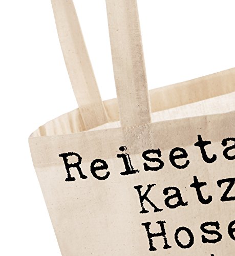 Mr. & Mrs. Panda Tragetasche mit Spruch „Reisetasche auf, Katze raus, Hosen rein, Katze raus, Shirts rein, Katze raus, Socken rein, Katze raus, Kulturbeutel rein, Katze raus, …“ – 100% handmade aus Baumwolle – Tragetasche, Tasche, Beutel, Jutetasche, Bag, Jutebeutel, Einkaufstasche, Motiv, Spruch, bedruckt, Druck Katze, Kater, Tier, Haus, Herrchen, Frauchen, Geschenk, Spruch, lustig, witzig, Reise, Koffer Spruch Sprüche Lustig Spass Geschenk Geschenkidee Zitate - 4