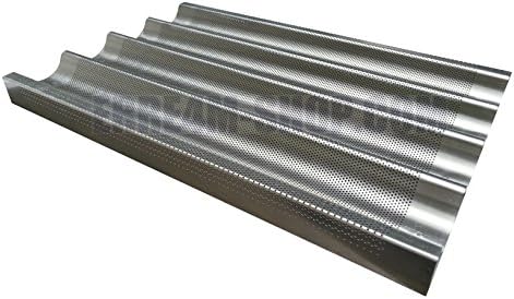 Perforated Baking Tin for Baguettes from cm. 60 x 40 with Cross-Brace Aluminium Professional
