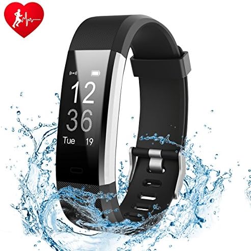 Fitness Tracker, Ginsy Activity Tracker Watch with Slim Touch Screen Wristbands, Wearable Smart Bracelet Pedometer Sleep Monitor for Android and iOS (Black)