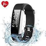 Fitness Tracker, Ginsy Activity Tracker Armbanduhr mit Slim Touch Bildschirm Armbänder, tragbar Smart Armband Schrittzähler Schlaf Monitor für Android und IOS (Schwarz)