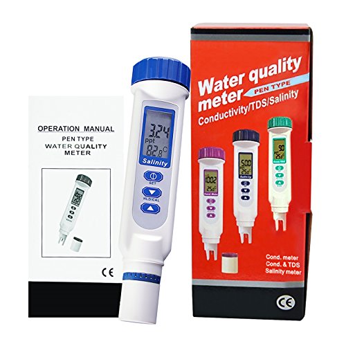 Digitale Salinensalz Wasserqualität Meter Tester Checker Wasser Pool und Koi Fisch Teich, Hydroponik, Gartenarbeit, Aquarien mit Temperatur 70ppt Wasserqualität Tester IP65 Wasserdichte Rate - 2