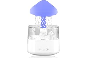 NEW_SOUL Cloud Rain Humidifier, Colorful Light Raindrop Aroma Diffuser Humidifiers with 7 Color Changing Lights Multifunctional Aroma Diffuser Humidifier for Home Desk Bedside(white)