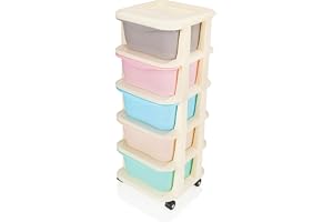 KITCHIVO Modular Drawer Storage Organizer/Plastic Chest of Drawers for Kitchen Storage Cabinet/Multi-Layer Storage Drawer Cabinet & Drawers Organisers for Home Office Use (5 Layer)